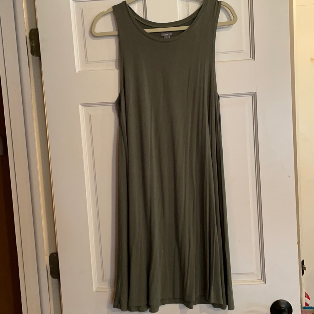 olive green flowy dress